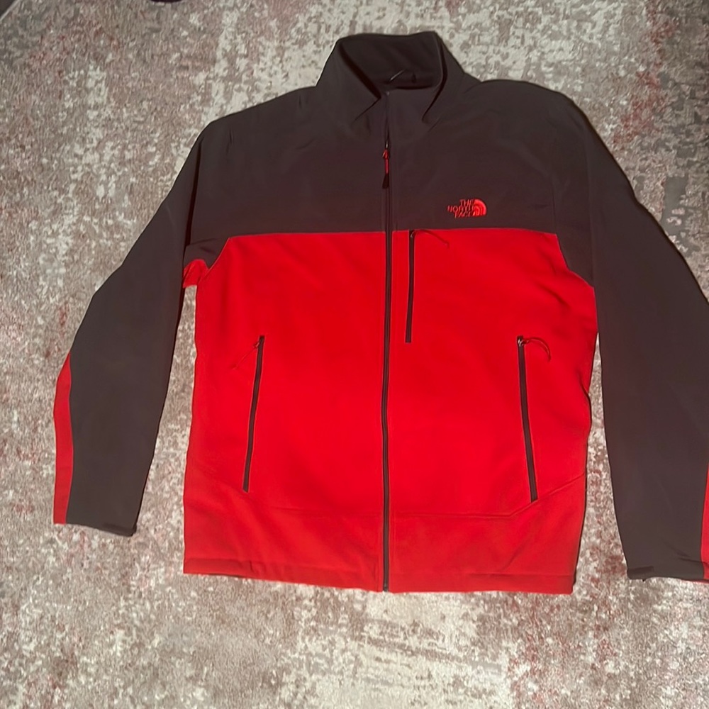 The north face ski jacket red and grey